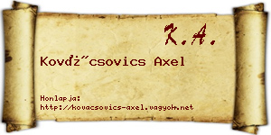 Kovácsovics Axel névjegykártya