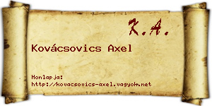 Kovácsovics Axel névjegykártya